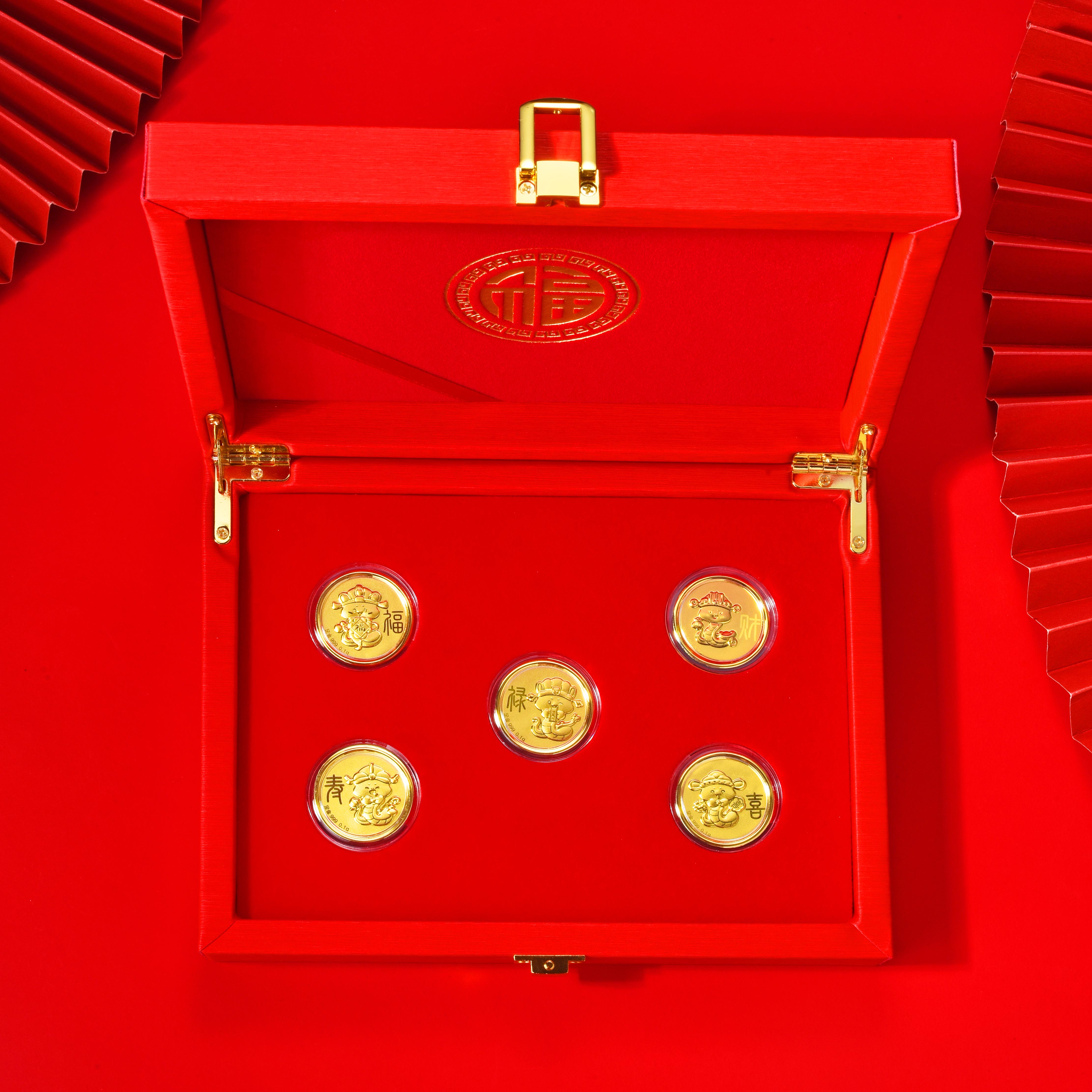 十二生肖金幣五福臨門(mén)金章黃金定制禮品